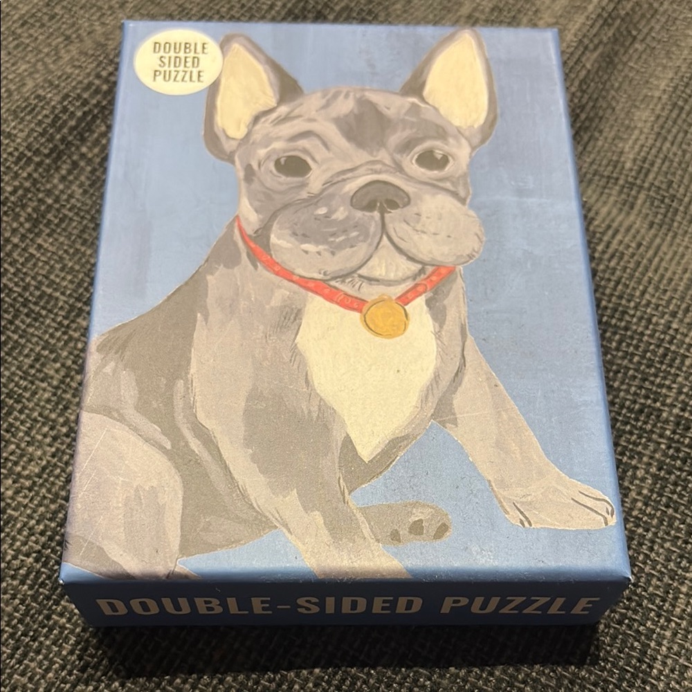 Double-Sided Dog Puzzle - Blue and Gray